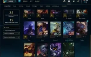 Conta platina 1 com 3 skins e 24 champs