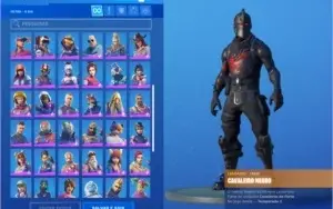 CONTA FORTNITE CAVALEIRO NEGRO RARA