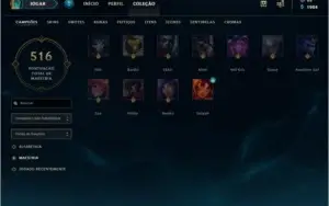 conta com quase todos os champ