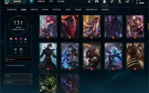 Conta ouro 3 com 115 Champs e 131 Skins + 5 Vitoriosas