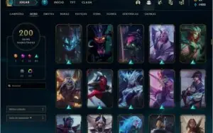 conta de lol, platina 4/2 2020,182 skins
