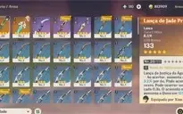 AR 10 Xiao + Lança de Jade Primitiva + Espada celestial
