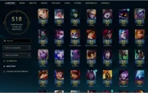 Acc LOL Platina - 132 campeões - 166 skins - 222 icones