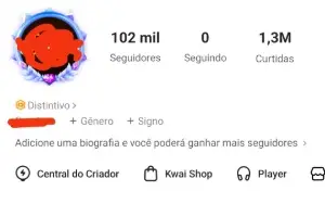 Kwai Monetizado Conta com 102k Seguidores Reais ! ✅ ✨