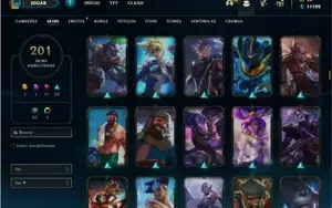 Conta Unranked com 150 Champs e 201 Skins