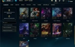 Conta ouro 4 com 21 Champs e 1 Skin + 3 Fragmentos