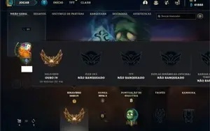 Conta ouro 4 com 21 Champs e 1 Skin + 3 Fragmentos