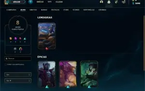 Conta Platina 4 com 36 Champs e 8 Skins + 10 Fragmentos