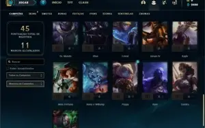 Conta Platina 4 com 36 Champs e 8 Skins + 10 Fragmentos
