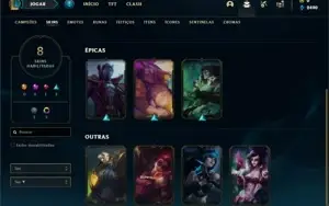 Conta Platina 4 com 36 Champs e 8 Skins + 10 Fragmentos