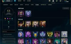 Conta Platina 4 com 36 Champs e 8 Skins + 10 Fragmentos