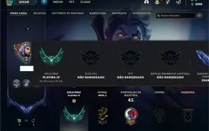 Conta Platina 4 com 36 Champs e 8 Skins + 10 Fragmentos