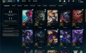 Conta Platina 4 com 36 Champs e 8 Skins + 10 Fragmentos