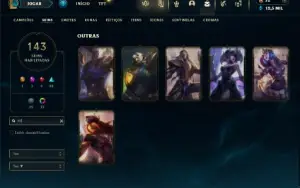 Unranked com TODOS os champs e 143 Skins + 6 Vitoriosas