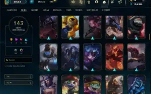 Unranked com TODOS os champs e 143 Skins + 6 Vitoriosas