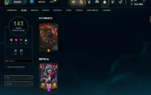 Unranked com TODOS os champs e 143 Skins + 6 Vitoriosas