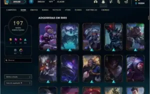 CONTA LOL LVL 388/GOLD 1/197 SKINS/ TODOS OS CAMPEÕES/30K EA