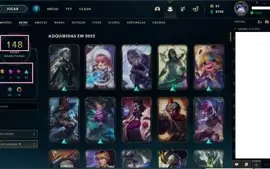 CONTA LEAGUE OF LEGENDS PRATA 3 + SKINS