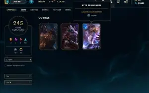 Conta ouro 2 com TODOS os champs e 245 Skins + 2 Raras