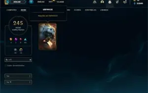 Conta ouro 2 com TODOS os champs e 245 Skins + 2 Raras