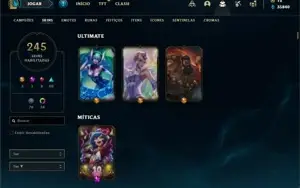 Conta ouro 2 com TODOS os champs e 245 Skins + 2 Raras