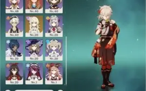 Ar45. Hutao, Kazuha, Shogun Raiden e Jean/ 2 armas T5