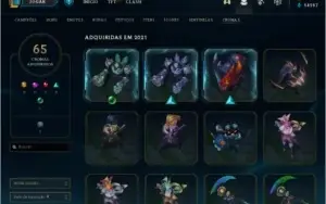 Conta LOL Diamante 3 com todos os campeões e 222 skins