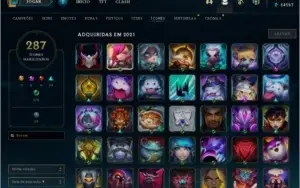 Conta LOL Diamante 3 com todos os campeões e 222 skins