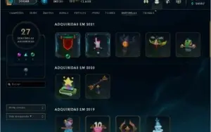 Conta LOL Diamante 3 com todos os campeões e 222 skins