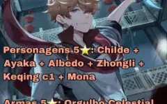 Ayaka + Childe + Zhongli + Albedo + Keqing c1 + Mona