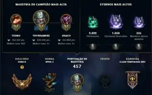 Conta Gold ll, campeões:157,Skins:170,Nível:376, Emotes:184.