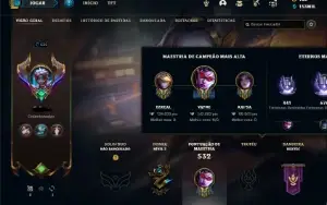 Conta Lol Rara Com Skins Vitoriosas E Prestigios