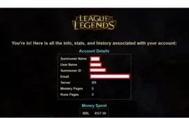 Conta League of Legends Completa