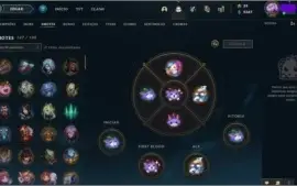 CONTA LEAGUE OF LEGENDS LVL 282 , 500+ SKIN OURO IV.