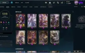 CONTA LEAGUE OF LEGENDS LVL 282 , 500+ SKIN OURO IV.