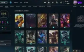CONTA LEAGUE OF LEGENDS LVL 282 , 500+ SKIN OURO IV.
