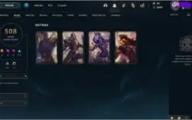 CONTA LEAGUE OF LEGENDS LVL 282 , 500+ SKIN OURO IV.