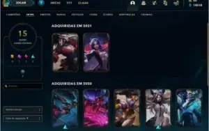 Conta lol ouro3 50campeoes skins lendarias d4tft 15kessencia