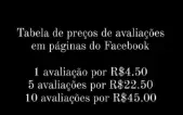 Avaliações página Facebook