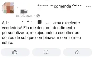 Avaliações página Facebook