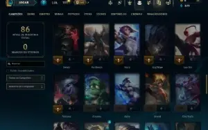 Ouro 4 com 65 Champs e 2 Skins