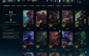 Ouro 4 com 65 Champs e 2 Skins
