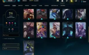 Conta unranked com 65 Champs e 26 Skins