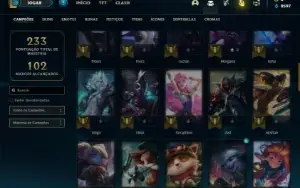 Conta unranked com 65 Champs e 26 Skins