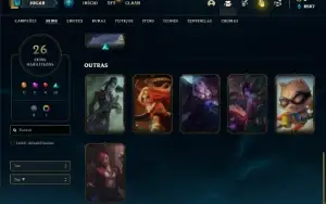 Conta unranked com 65 Champs e 26 Skins