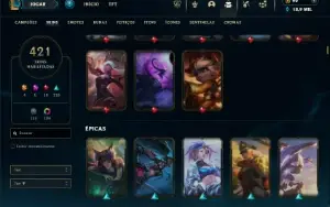 Esmeralda 3 com TODOS os champs e 421 Skins + 221 Cromas