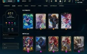 Esmeralda 3 com TODOS os champs e 421 Skins + 221 Cromas