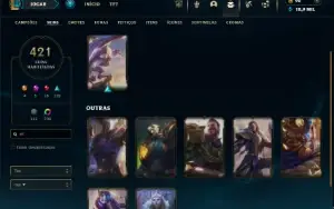 Esmeralda 3 com TODOS os champs e 421 Skins + 221 Cromas