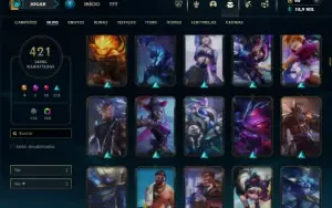 Esmeralda 3 com TODOS os champs e 421 Skins + 221 Cromas
