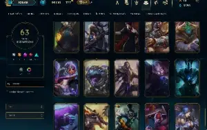 Platina 4 com 80 Champs e 63 Skins + 6 Prestigios